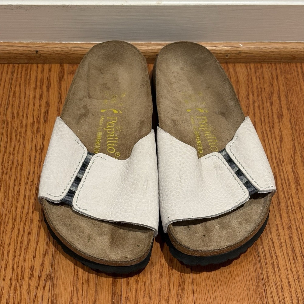 Birkenstock‎ Papillio White Leather Sandals  Women's EU 38 / US 7 Slides
